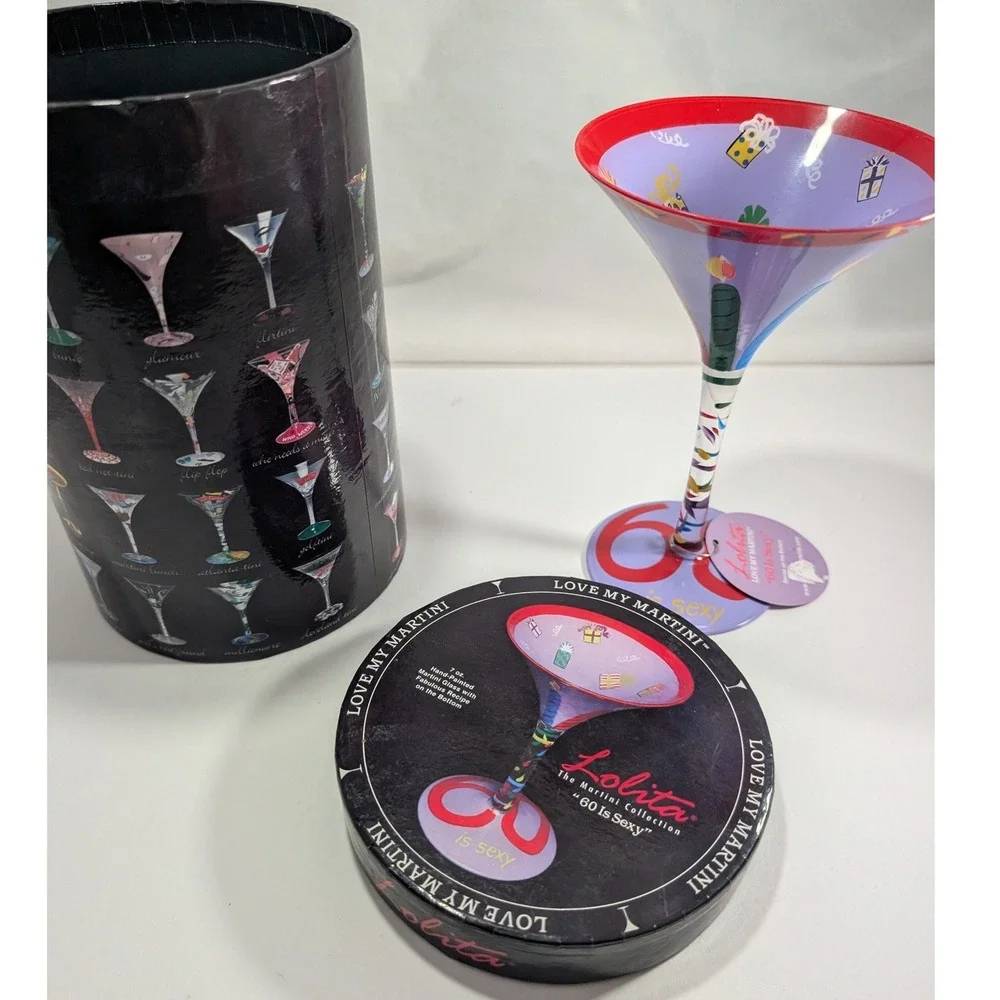 Lolita Love My Martini 60 Is Sexy Hand Painted Birthday Glass With Box 7oz